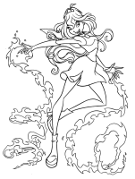 A coloring page of winx club